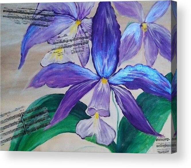 Orchid Acrylic Print featuring the painting Orchid by Lynne McQueen