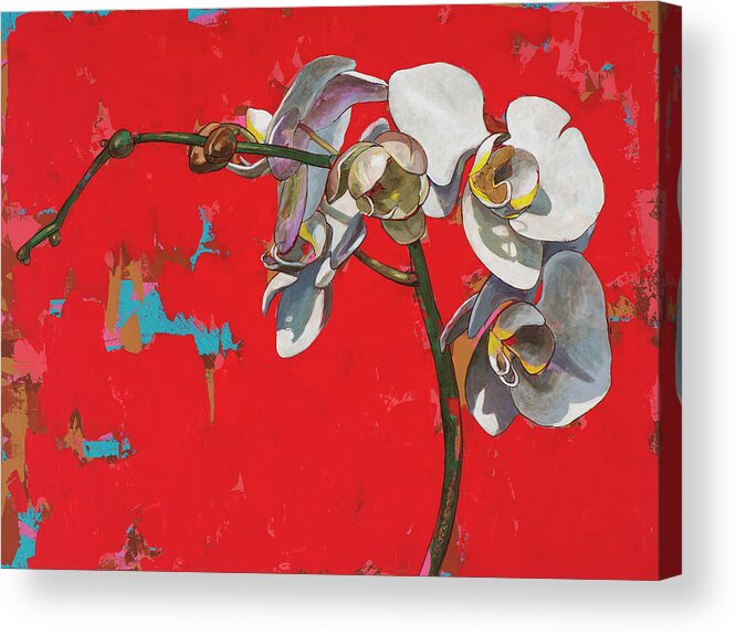 Orchid Acrylic Print featuring the painting Orchids #1 by David Palmer