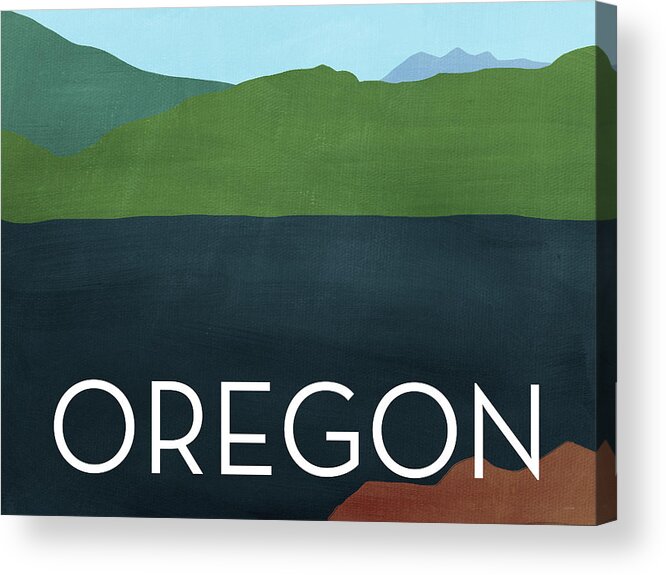 Oregon Acrylic Print featuring the mixed media Oregon Landscape- Art by Linda Woods by Linda Woods