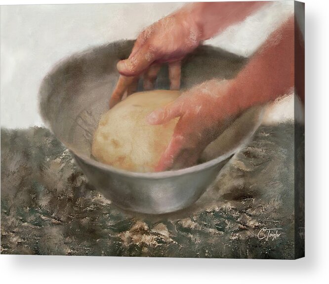 Bread Baking Acrylic Print featuring the mixed media Our Daily Bread by Colleen Taylor