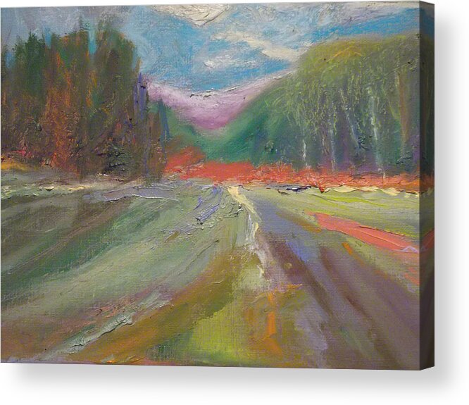 Landscape Acrylic Print featuring the painting Out of Range by Susan Esbensen