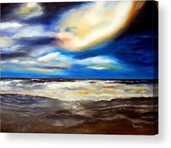 Sea Acrylic Print featuring the painting Outer Banks NC by Phil Burton