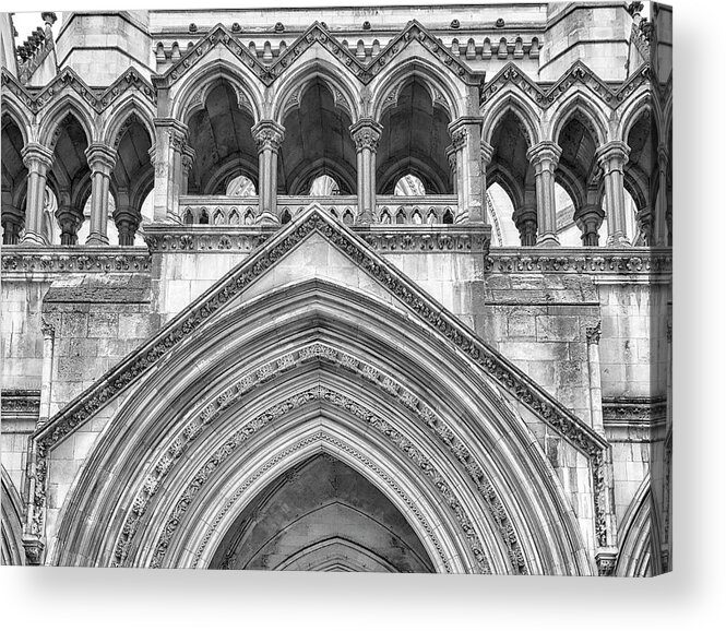 London Acrylic Print featuring the photograph Over the entrance to the Royal Courts by Shirley Mitchell