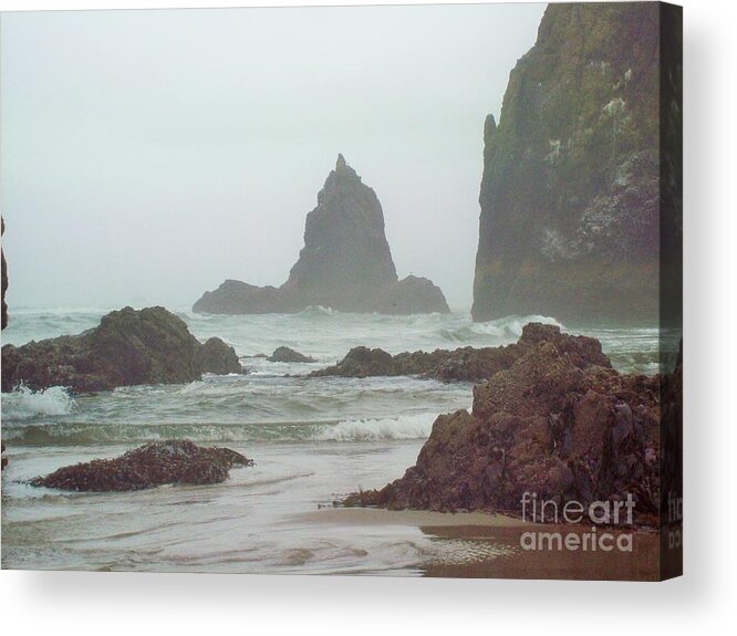 Storm Acrylic Print featuring the photograph Pacific Ocean Storm on the Rocks by Carol Riddle