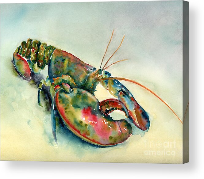 Lobster Acrylic Print featuring the painting Painted Lobster by Amy Kirkpatrick