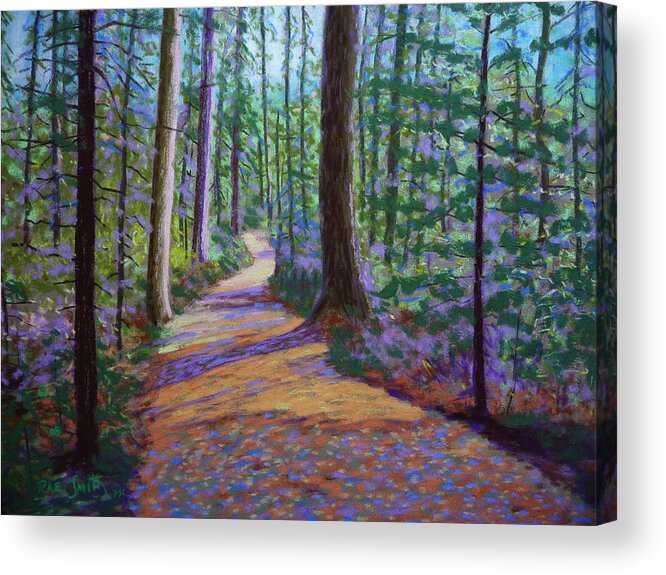 Landscape Acrylic Print featuring the pastel Path to Hubbards Farm Market by Rae Smith