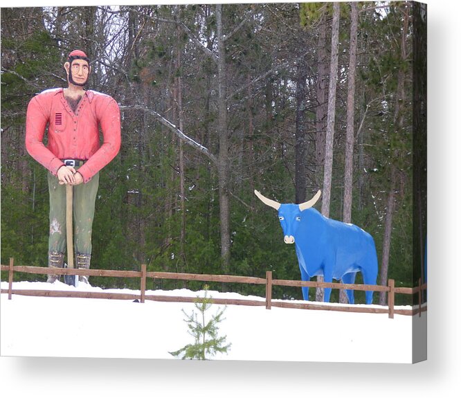 Roadside Acrylic Print featuring the photograph Paul Bunyan and Babe by Scott Ward