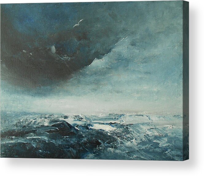 Abstract Acrylic Print featuring the painting Peace In The Midst Of The Storm by Jane See