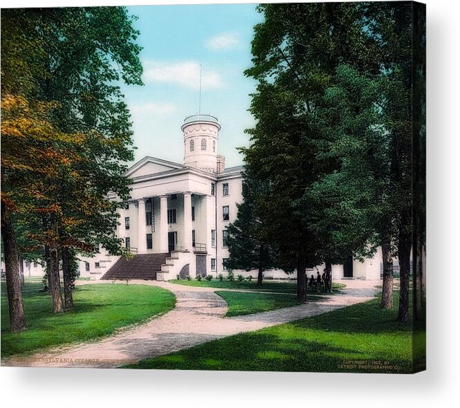 Pennsylvania College Acrylic Print featuring the photograph Pennsylvania College, Gettysburg Circa 1903 by Mountain Dreams