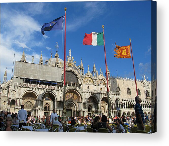 Piazza San Marco Venice Italy Acrylic Print featuring the painting Piazza San Marco Venice by Lisa Boyd