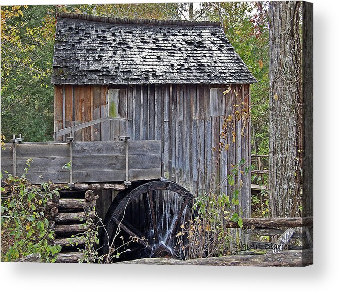 Pioneer Acrylic Print featuring the digital art Pioneer Water Mill by DigiArt Diaries by Vicky B Fuller