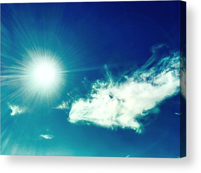 Konza Prairie Acrylic Print featuring the photograph Platinum Rays and Angelic Cloud Bless the Prairie by Michael Oceanofwisdom Bidwell