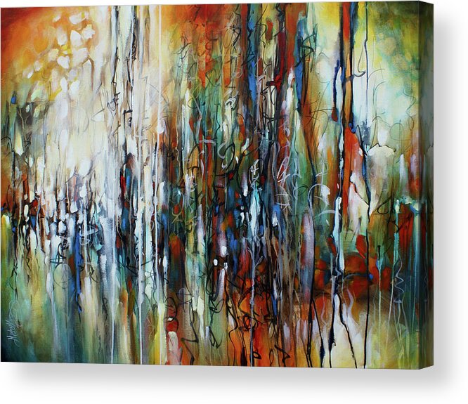 Abstract Acrylic Print featuring the painting Pleasant Distractions by Michael Lang