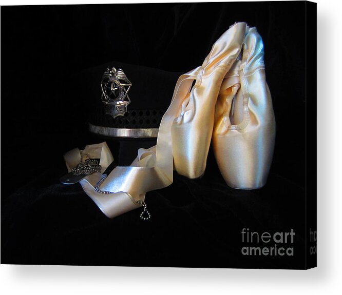 Pointe Shoes Acrylic Print featuring the photograph Police, Military, and Pointe Shoes by Laurianna Taylor