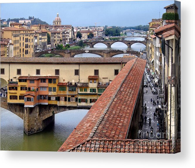Ponte Acrylic Print featuring the photograph Ponte Vecchio from Uffizi        by Jennie Breeze