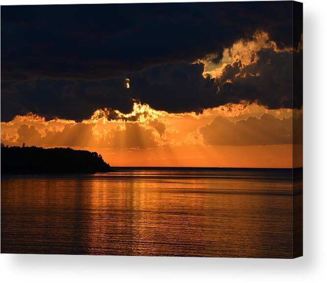 Sunset Acrylic Print featuring the photograph Porcupine Mountains Superior Sunset by Keith Stokes