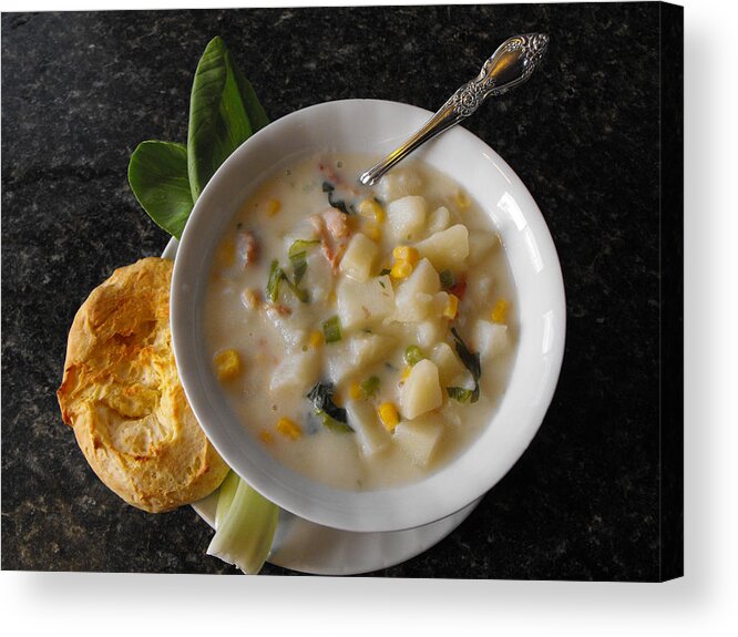 Adria Trail Acrylic Print featuring the photograph Potato Corn Chowder by Adria Trail