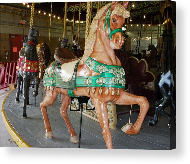 Carousel Acrylic Print featuring the photograph Prancing to the Music by Peggy King