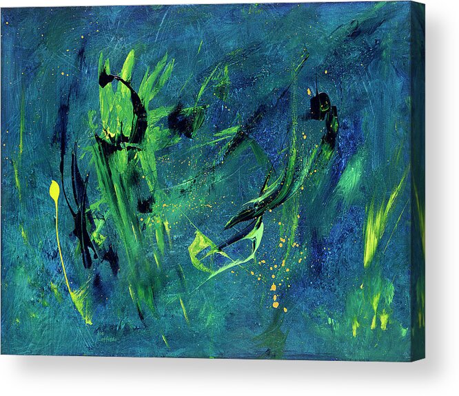 Primordial Acrylic Print featuring the painting Primordial Soup 180 by Joe Loffredo