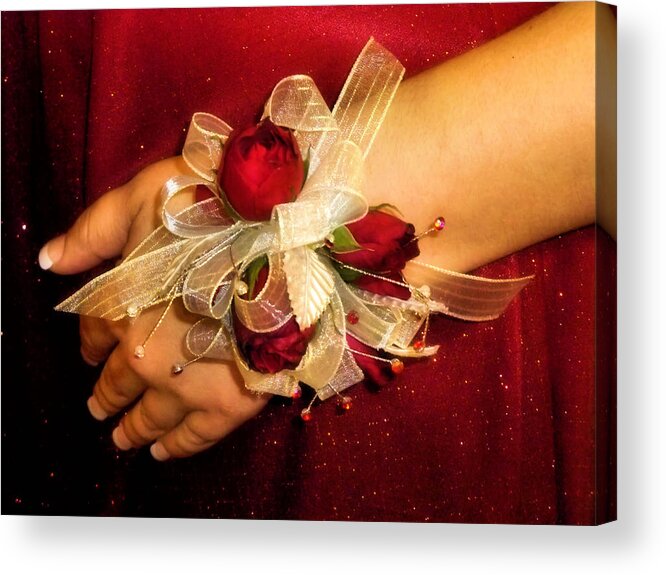 Prom Acrylic Print featuring the photograph Prom Corsage by Karen Scovill