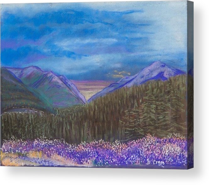Pastel Acrylic Print featuring the pastel Purple Alaska by Betsy Carlson Cross