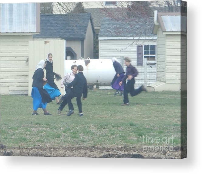 Amish Acrylic Print featuring the photograph Recess Fun by Christine Clark