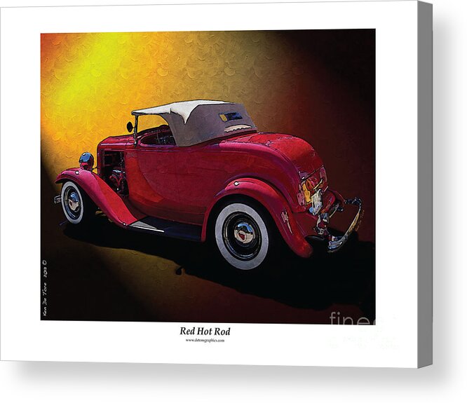  Red Acrylic Print featuring the photograph Red Hot Rod by Kenneth De Tore