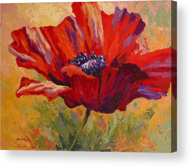 Poppies Acrylic Print featuring the painting Red Poppy II by Marion Rose