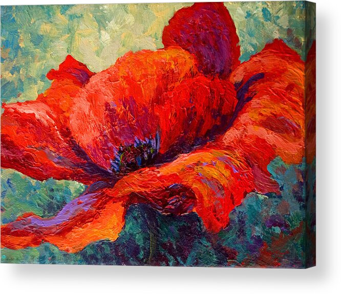 Poppies Acrylic Print featuring the painting Red Poppy III by Marion Rose