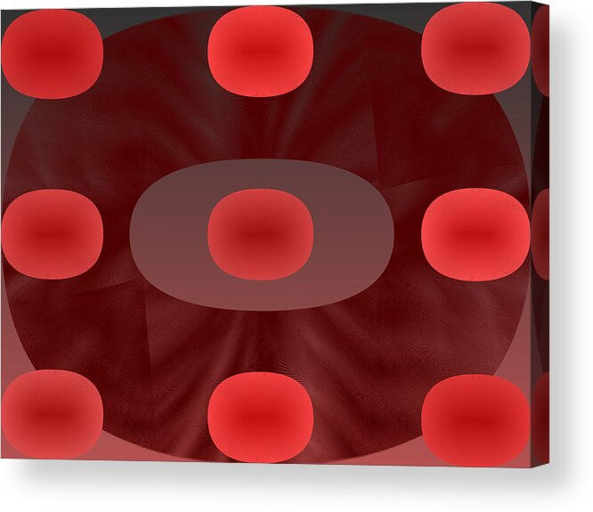 Rithmart Abstract Red Organic Random Computer Digital Shapes Abstract Predominantly Red Acrylic Print featuring the digital art Red.780 by Gareth Lewis