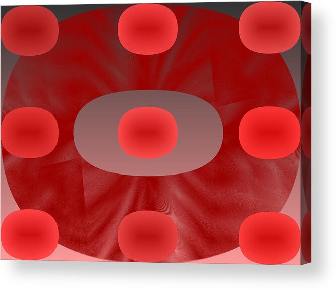 Rithmart Abstract Red Organic Random Computer Digital Shapes Abstract Predominantly Red Acrylic Print featuring the digital art Red.782 by Gareth Lewis