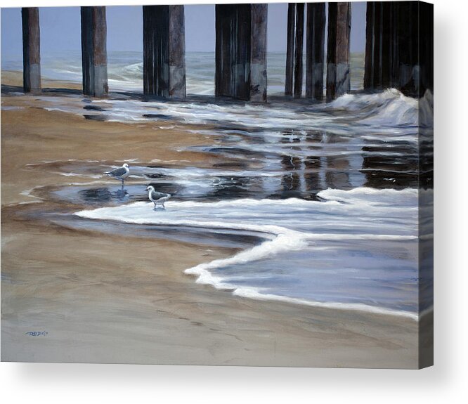 Acrylic Acrylic Print featuring the painting Reflected Pier by Christopher Reid