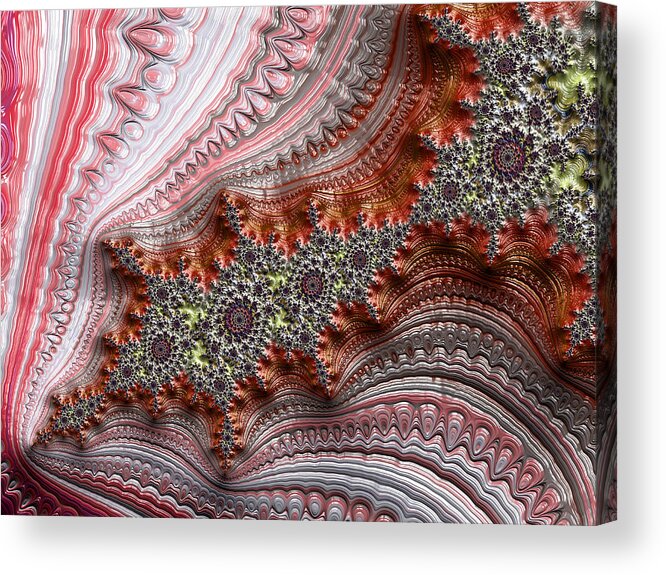 Abstract Acrylic Print featuring the digital art Ribbon Candy Crystals by Michele A Loftus