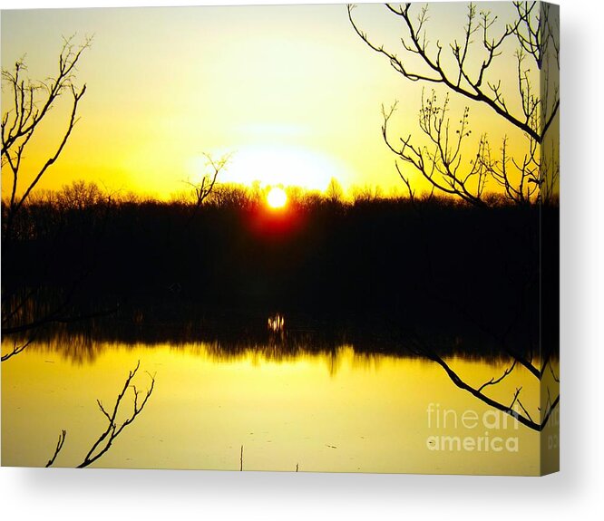 Rising Sun Acrylic Print featuring the photograph Rising Sun On The Delaware River by Robyn King