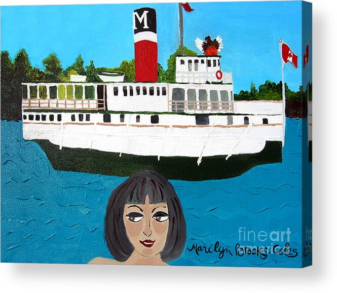 Boat Acrylic Print featuring the painting R.M.S. Segwun - With Phoenix by Marilyn Brooks