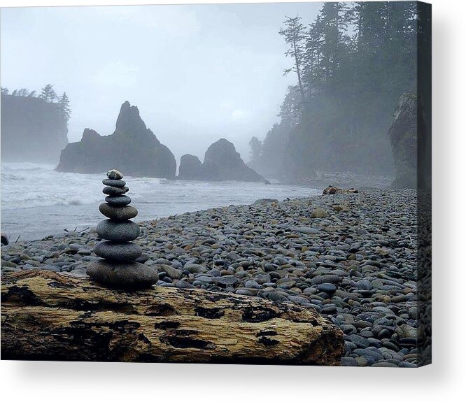 Rocky Beach Acrylic Print featuring the photograph Rock Stacks at Ruby beach by Alexis King-Glandon