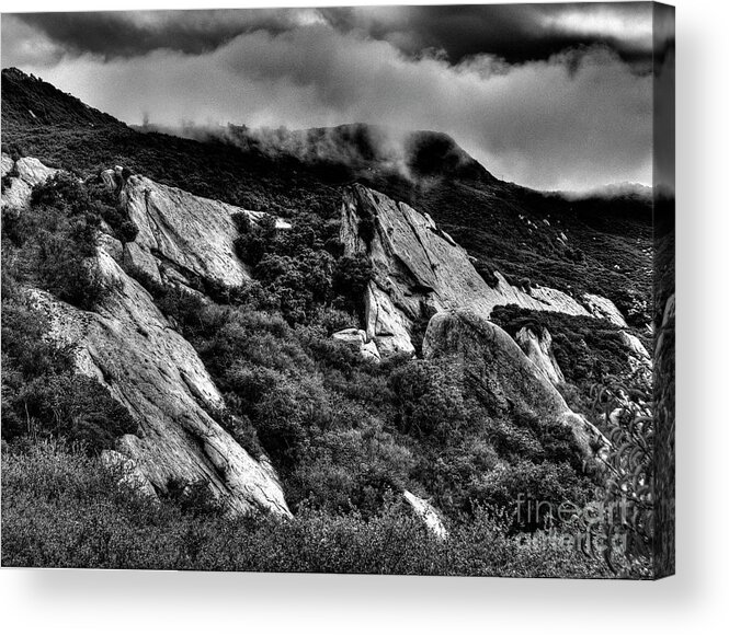 Rocks Acrylic Print featuring the photograph Rocks and Clouds by Marc Bittan