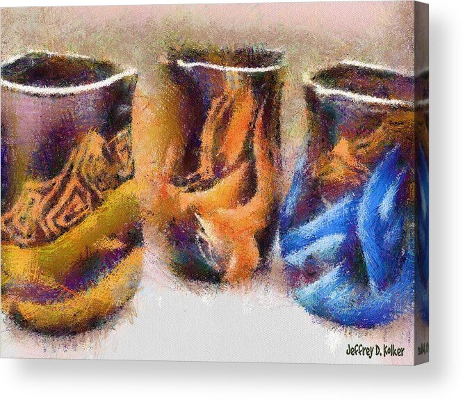 Romania Acrylic Print featuring the painting Romanian Vases by Jeffrey Kolker