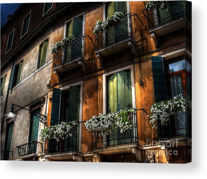 Venice Acrylic Print featuring the photograph Rooms With A View by Lois Bryan