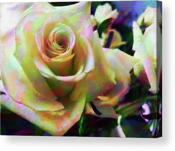 Roses Acrylic Print featuring the digital art Rose Art 2 by Karen Nicholson