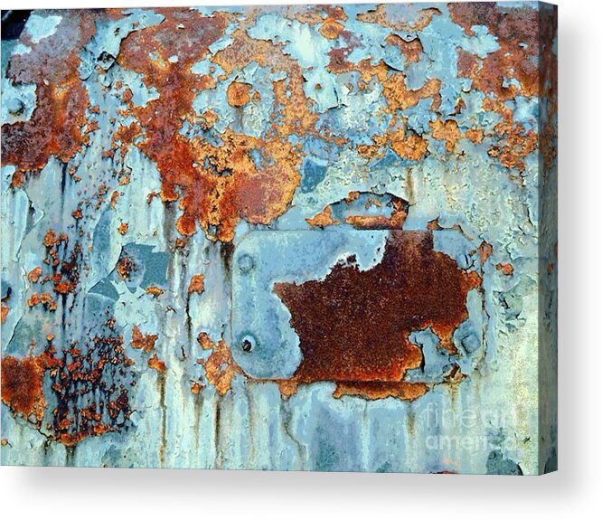 Rust Acrylic Print featuring the photograph Rust - My rusted World - Train - Abstract by Janine Riley