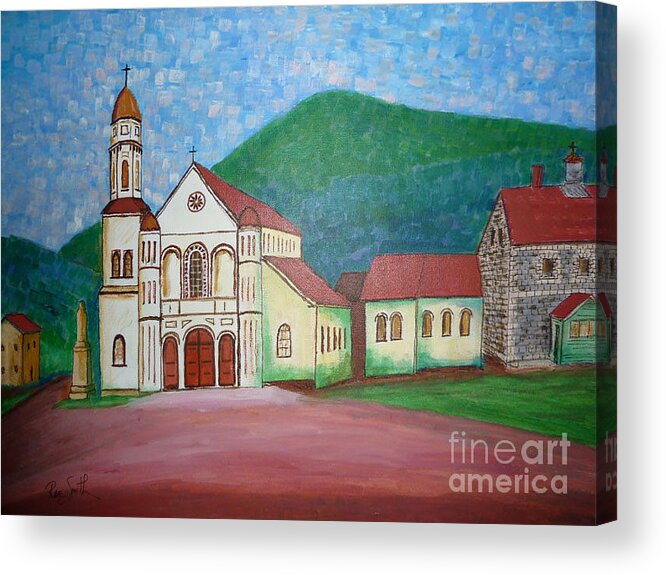 Church Acrylic Print featuring the painting Sacret Heart Placentia Nfld by Rae Smith