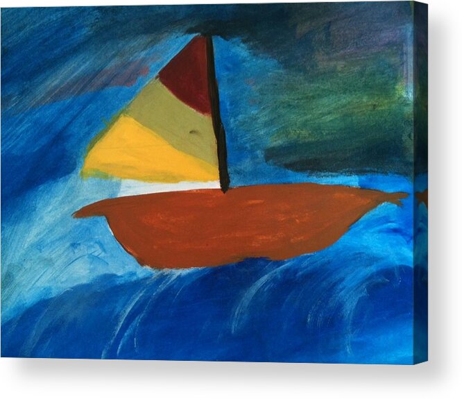 Sailboat Acrylic Print featuring the painting Sailboat by Jennifer Briggs