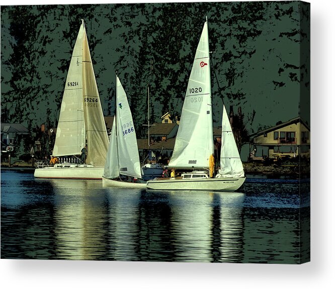 Sailing The Harbor Acrylic Print featuring the photograph Sailing the Harbor by David Patterson