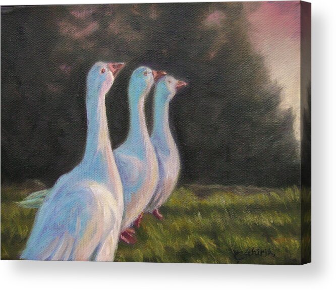 Animals Acrylic Print featuring the painting Salutation to the Sun by Tahirih Goffic
