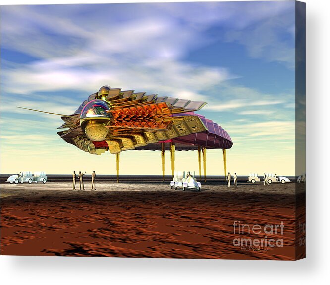 Science Fiction Acrylic Print featuring the digital art Sargus At Port by Walter Neal