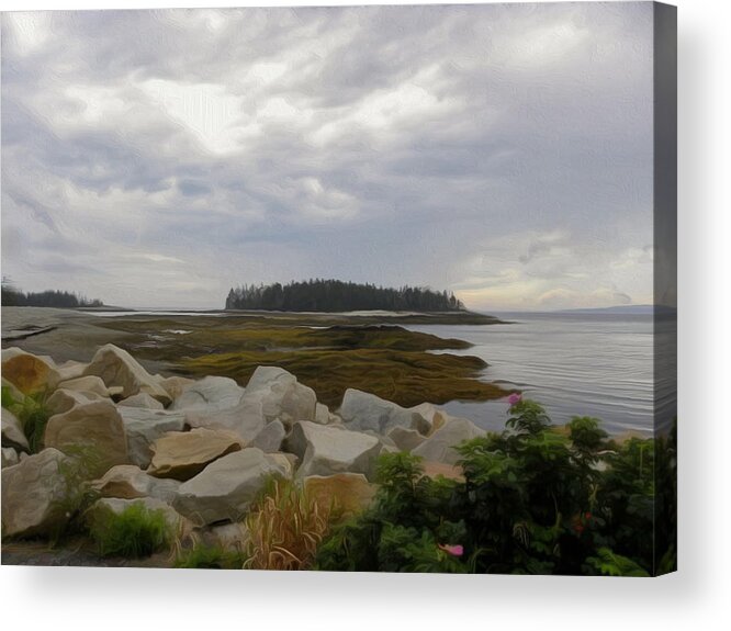 Maine Acrylic Print featuring the photograph Schoodic Point Maine by Jewels Hamrick