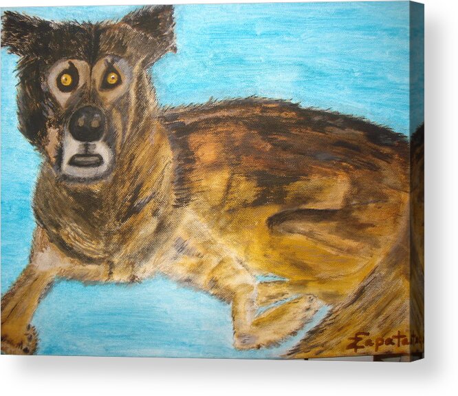 Portrait Dog Acrylic Print featuring the painting Scoobie by Felix Zapata