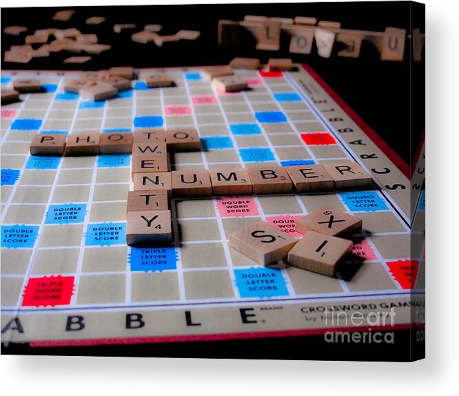 Scrabble Acrylic Print featuring the photograph Scrabble by Valerie Morrison