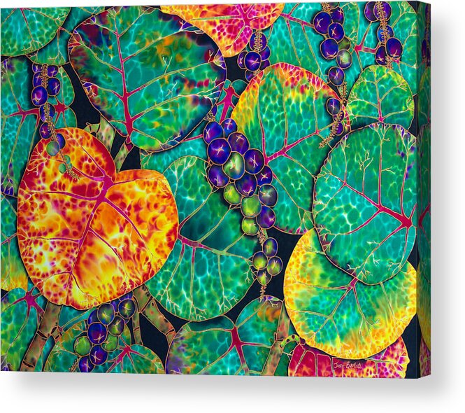 Jean-baptiste Design Acrylic Print featuring the painting Sea Grapes by Daniel Jean-Baptiste